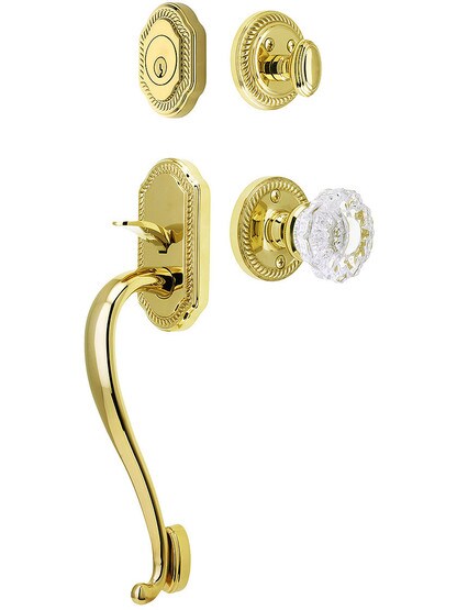 Newport Entry Lock Set in PVD Finish with Versailles Knob and